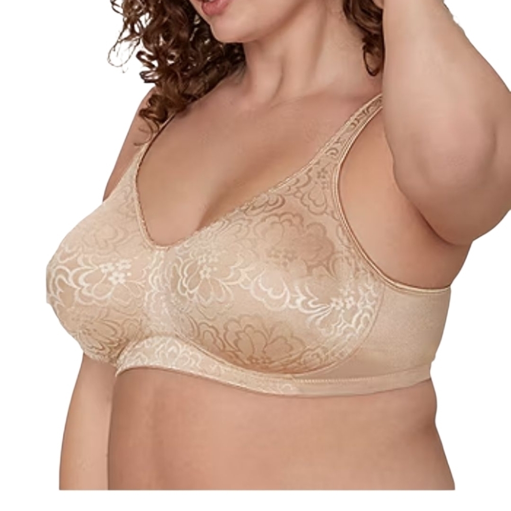 Playtex Womens 18 Hour Ultimate Lift Support Wirefree Bra Size 38C Nude Beig NEW